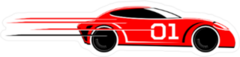 Speeding Race Car Vector Icon Sticker
