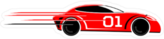 Speeding Race Car Vector Icon Sticker