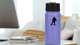 Speeding Snowboarder Sticker on a Water Bottle (New) example