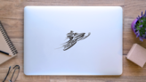 Speeding Snowmobile Sticker on a Laptop (New) example