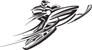 Speeding Snowmobile Sticker
