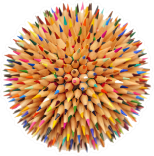 Sphere Out Of Pencils Sticker