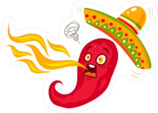 Spicy Chili Pepper Spitting Flames Sticker