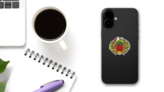 Spider Crab With Lemon And Vegetables On A Plate Sticker on a Phone (New) example