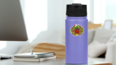 Spider Crab With Lemon And Vegetables On A Plate Sticker on a Water Bottle (New) example