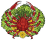 Spider Crab With Lemon And Vegetables On A Plate Sticker