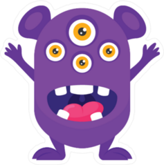 Spider Eyes Monster Sticker