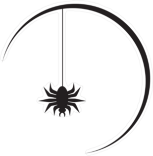 Spider Hanging on Web Sticker