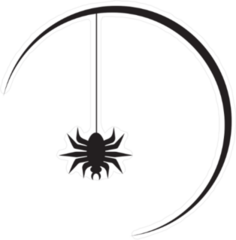 Spider Hanging on Web Sticker