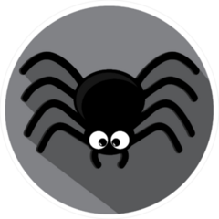 Spider Icon With Shadow Circle Sticker