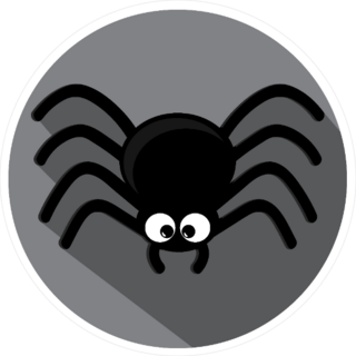 Spider Icon With Shadow Circle Sticker