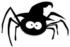 Spider in Witch Hat Sticker