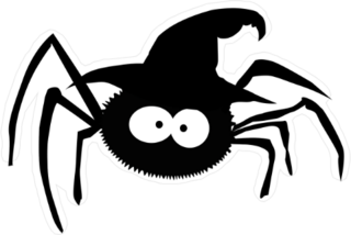 Spider in Witch Hat Sticker