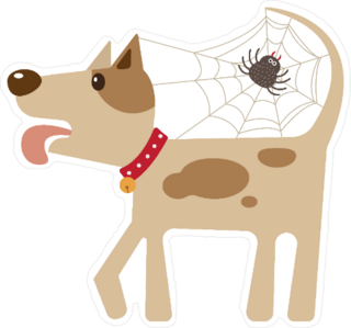 Spider Webbing in Dog Tail Sticker