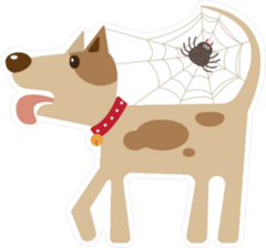 Spider Webbing in Dog Tail Sticker