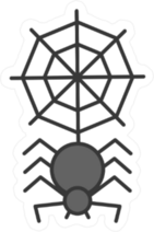 Spider with Spider Web Halloween Sticker