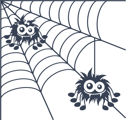 Spiders In Web Sticker