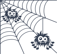 Spiders In Web Sticker