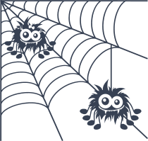 Spiders In Web Sticker