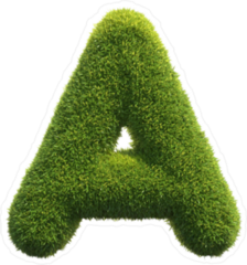 Spiky Grass Font Letter A Sticker