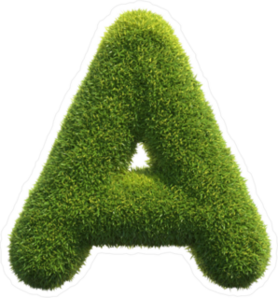 Spiky Grass Font Letter A Sticker