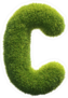 Spiky Grass Font Letter C Sticker