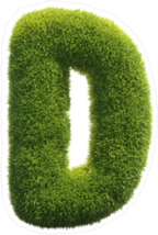 Spiky Grass Font Letter D Sticker