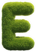 Spiky Grass Font Letter E Sticker