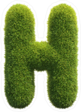 Spiky Grass Font Letter H Sticker