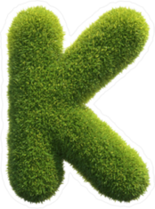 Spiky Grass Font Letter K Sticker