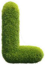 Spiky Grass Font Letter L Sticker