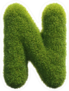Spiky Grass Font Letter N Sticker