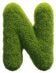 Spiky Grass Font Letter N Sticker