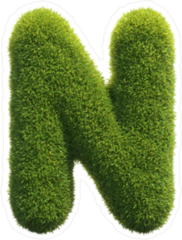 Spiky Grass Font Letter N Sticker