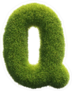 Spiky Grass Font Letter Q Sticker