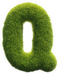Spiky Grass Font Letter Q Sticker