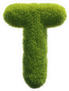 Spiky Grass Font Letter T Sticker