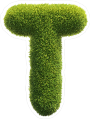 Spiky Grass Font Letter T Sticker