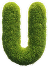 Spiky Grass Font Letter U Sticker