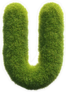 Spiky Grass Font Letter U Sticker
