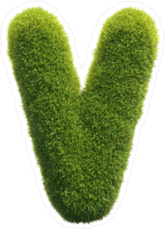 Spiky Grass Font Letter V Sticker