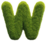 Spiky Grass Font Letter W Sticker