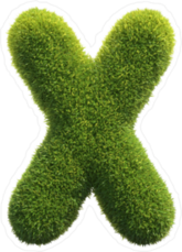 Spiky Grass Font Letter X Sticker