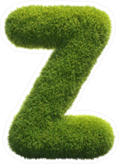 Spiky Grass Font Letter Z Sticker