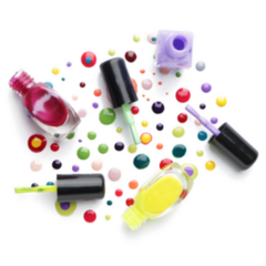 Spilled Nail Polishes Various Colors Sticker 