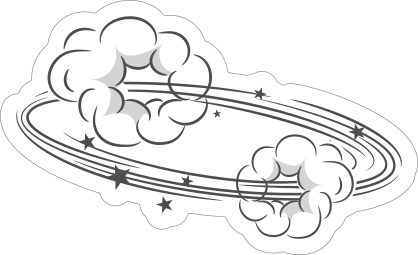 Spinning Cloud Comic Sticker