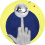 Spinning Middle Finger Disco Ball Sticker