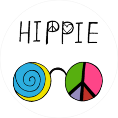 Spiral and Peace Sign Hippie Glasses Sticker