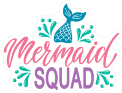 Splashing Mermaid Tail Squad Sticker