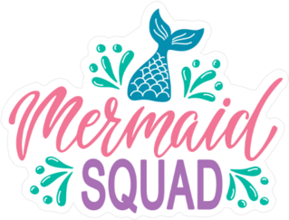Splashing Mermaid Tail Squad Sticker